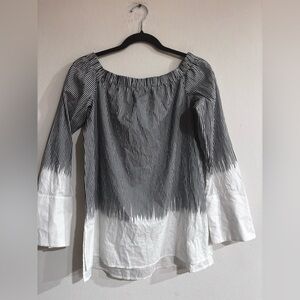 Lafayette 148 New York Black and White Striped Blouse